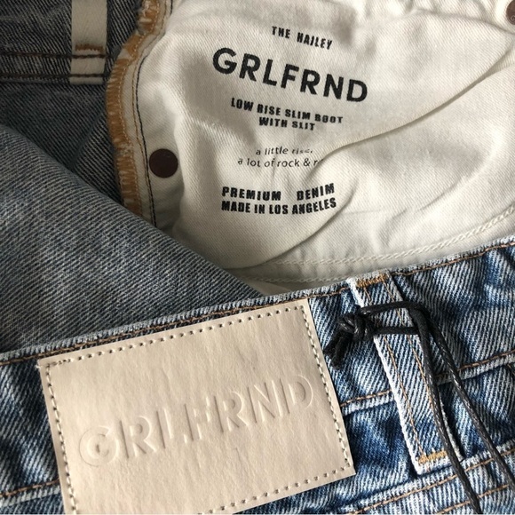 GRLFRND The Hailey Low Rise Slim Boot With Slit Jeans Size 31 NWT - Picture 6 of 14